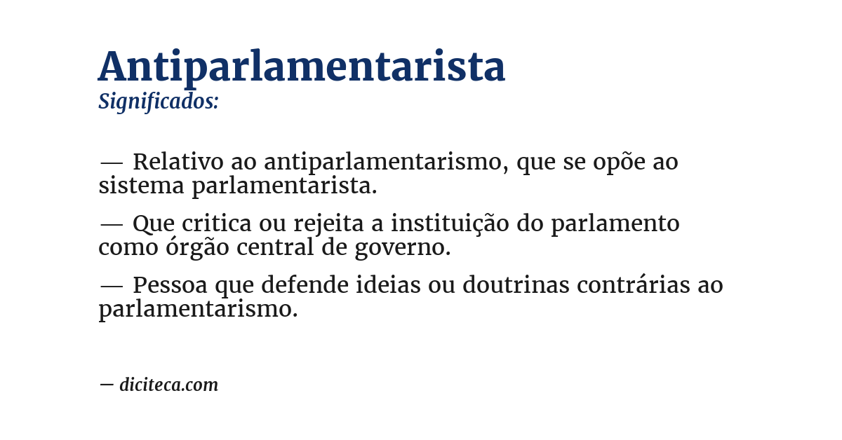 Significado de antiparlamentarista