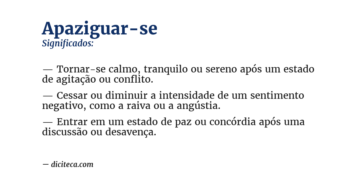 Significado de apaziguar-se