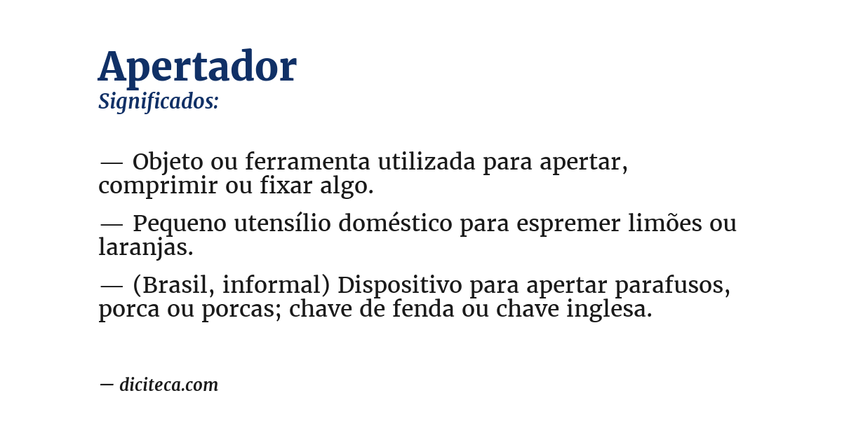 Significado de apertador
