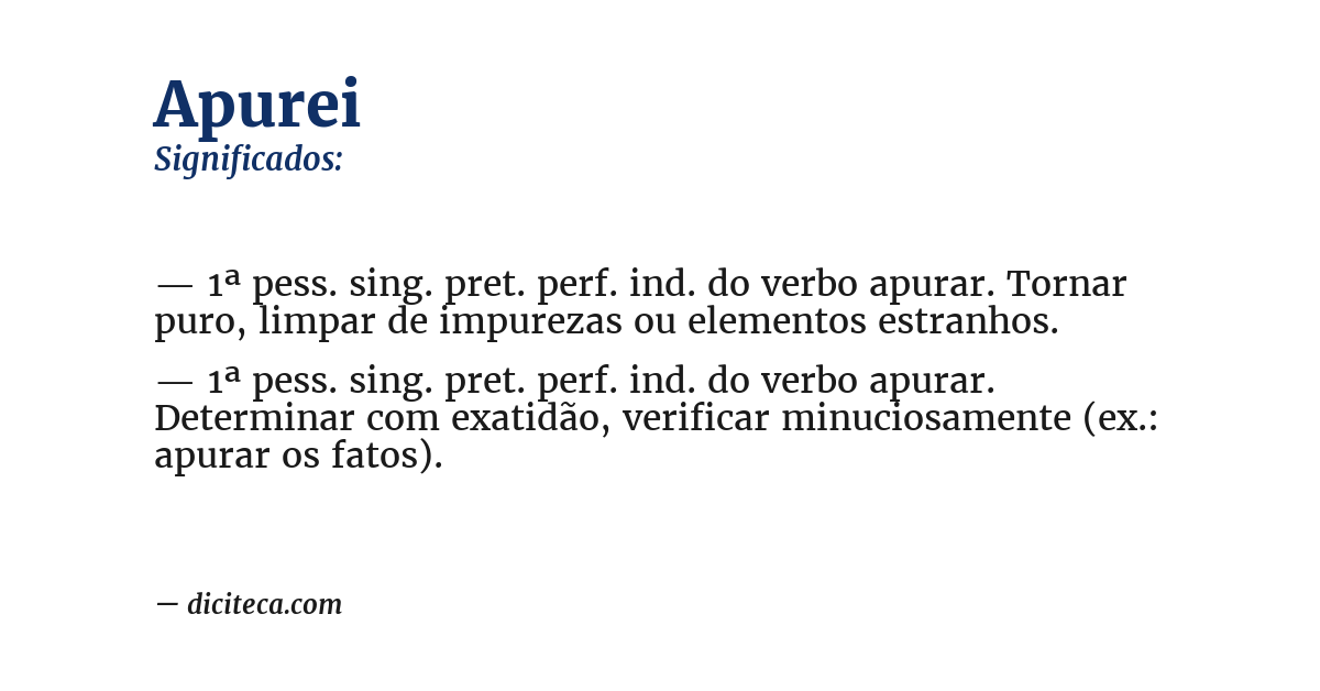Significado de apurei