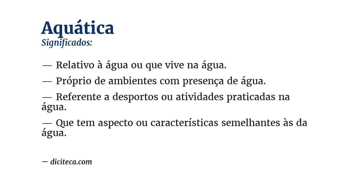 Significado de aquática