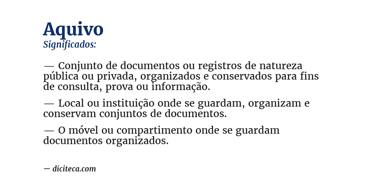 Significado de aquivo