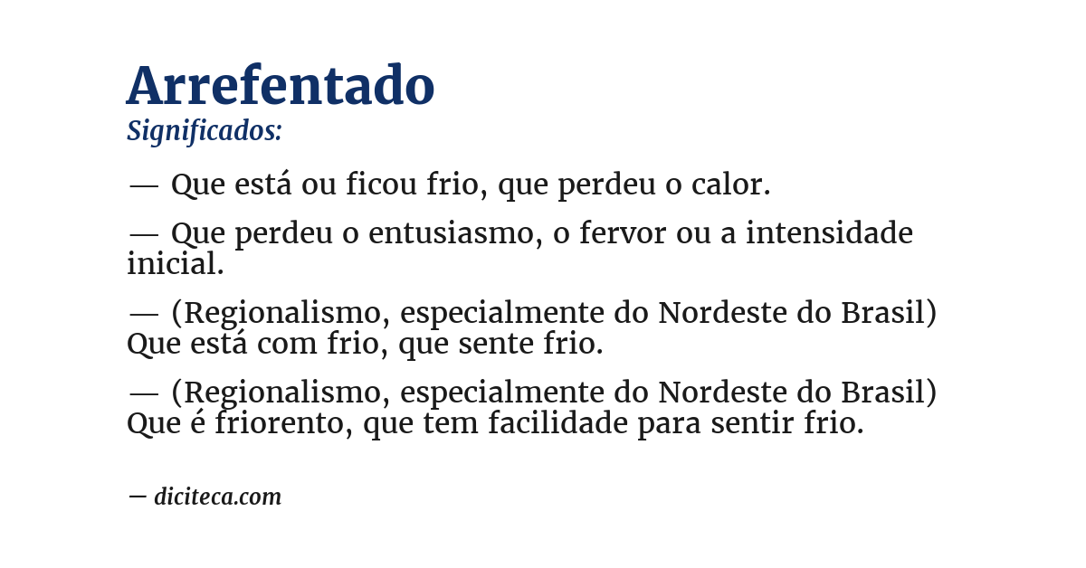 Significado de arrefentado