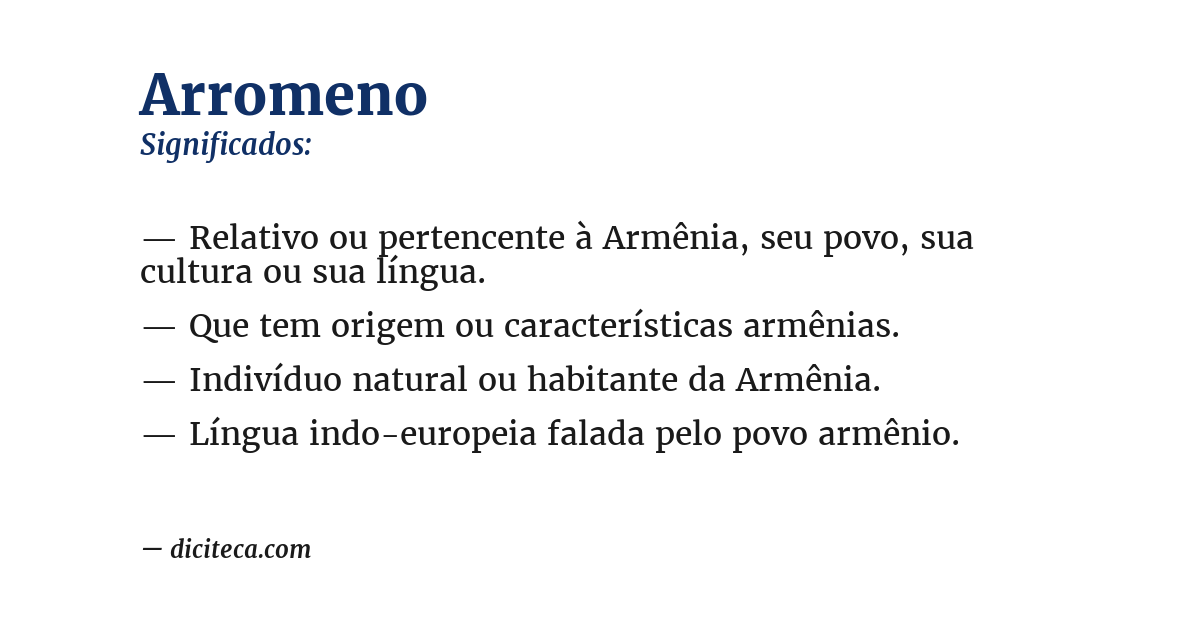 Significado de arromeno