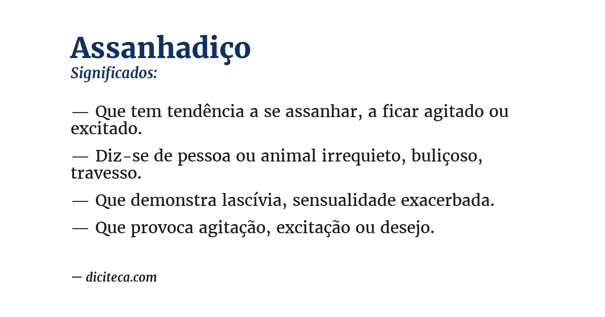 Significado de assanhadiço