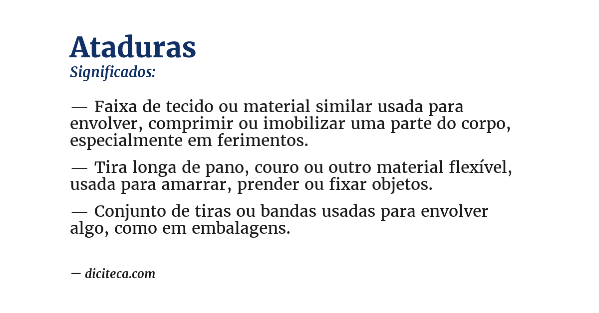 Significado de ataduras