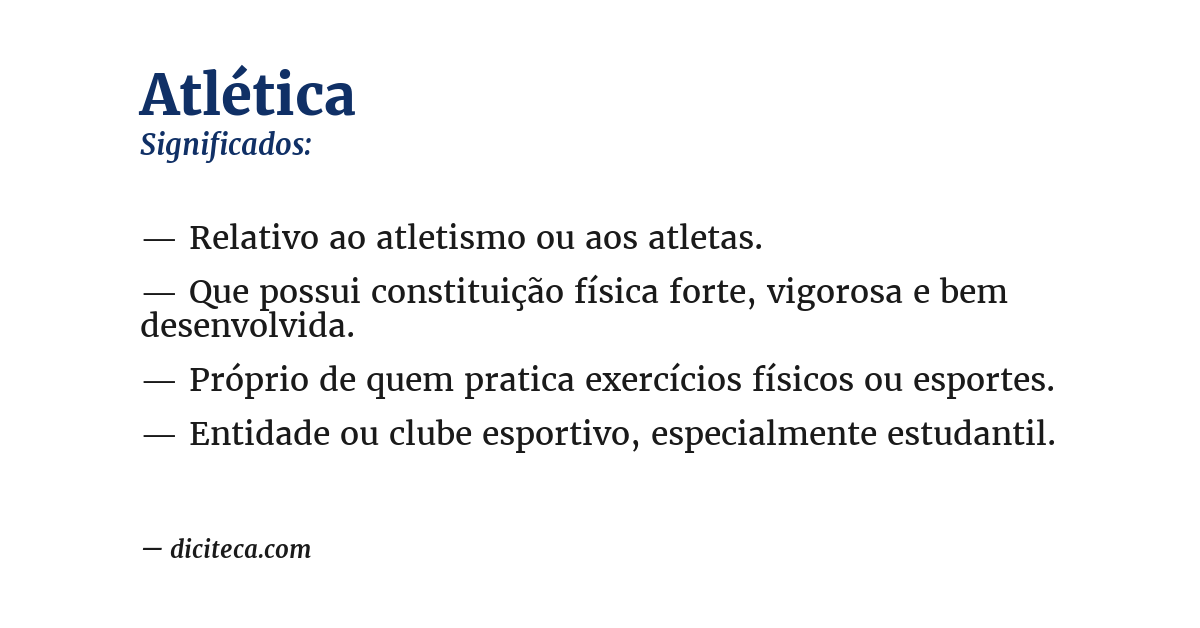Significado de atlética