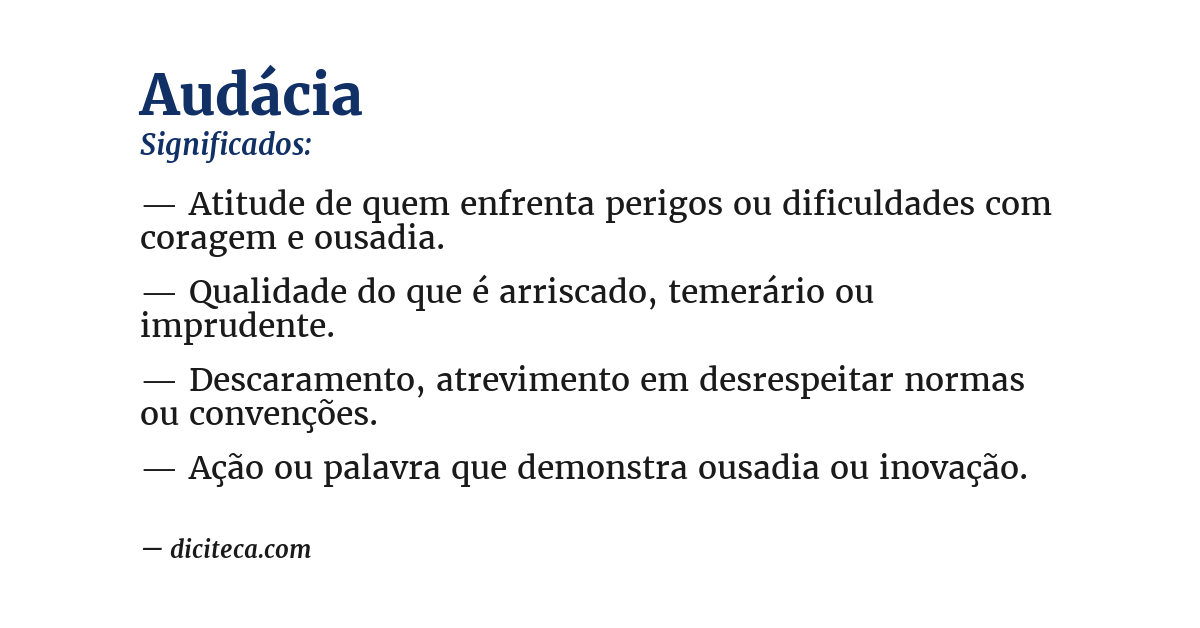 Significado de audácia