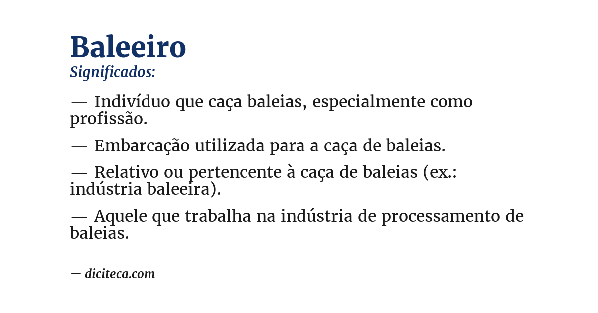 Significado de baleeiro