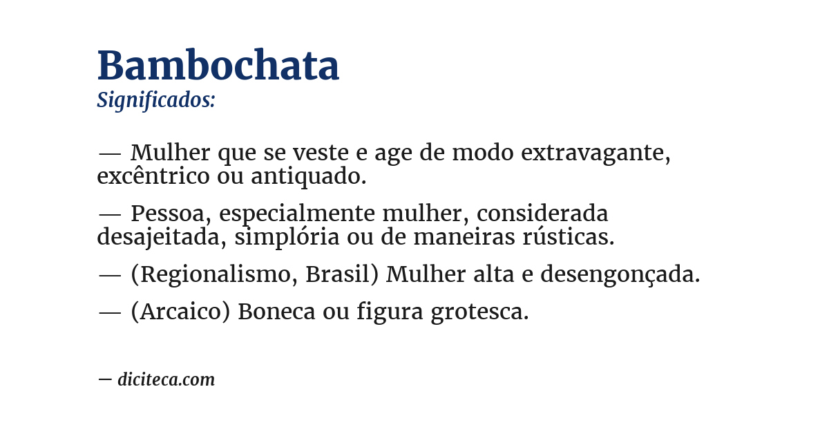 Significado de bambochata