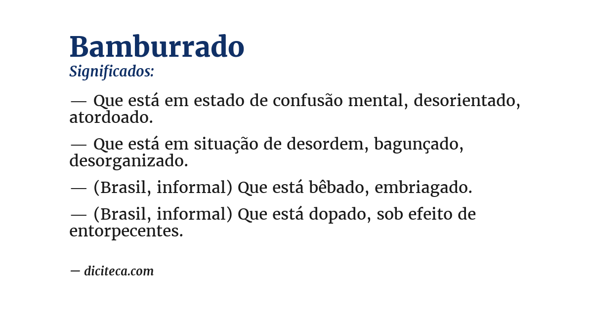 Significado de bamburrado