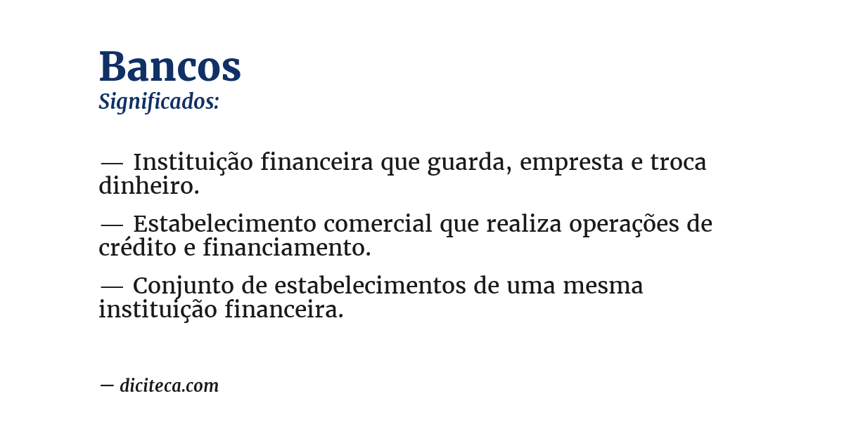 Significado de bancos