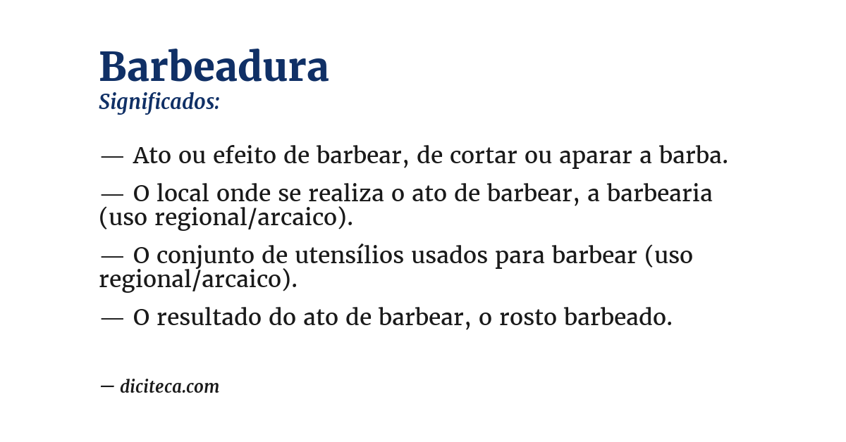 Significado de barbeadura