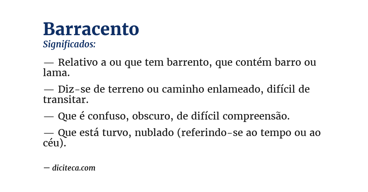 Significado de barracento