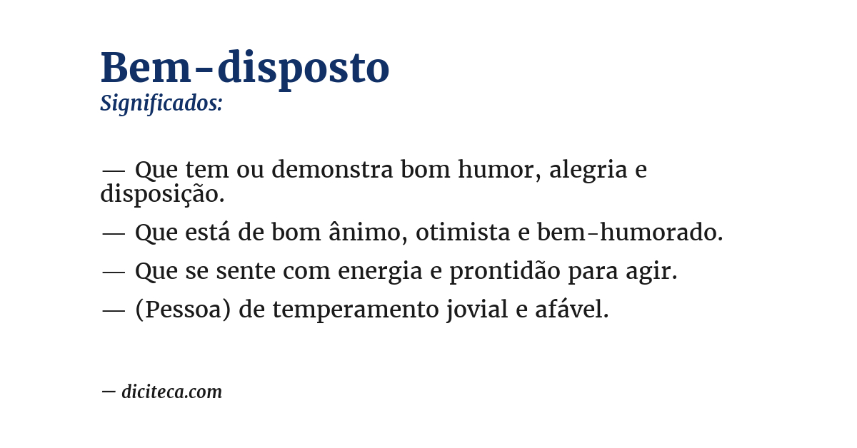 Significado de bem-disposto
