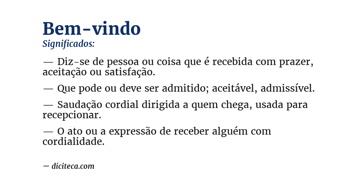 Significado de bem-vindo