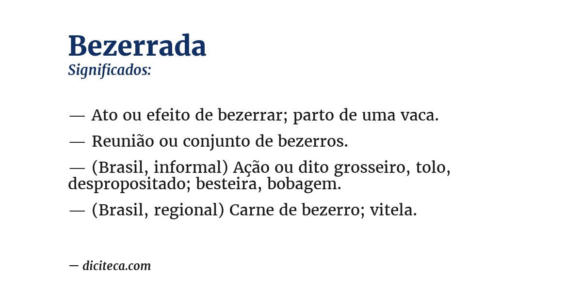 Significado de bezerrada