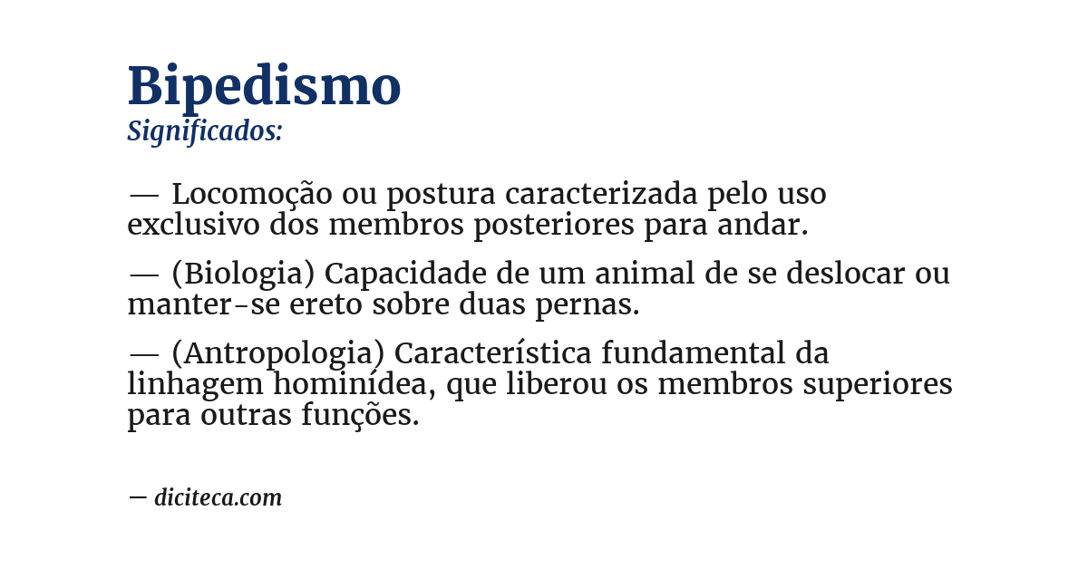 Significado de bipedismo