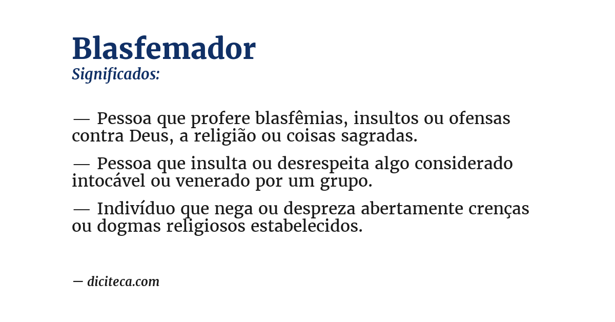 Significado de blasfemador