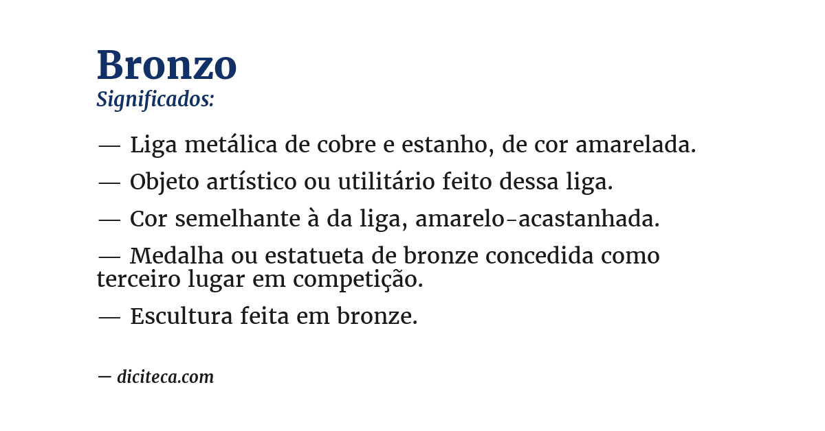 Significado de bronzo