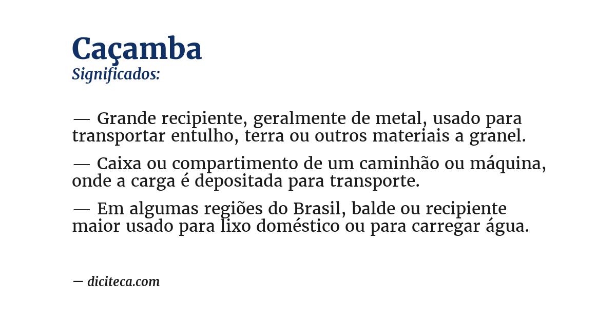 Significado de caçamba