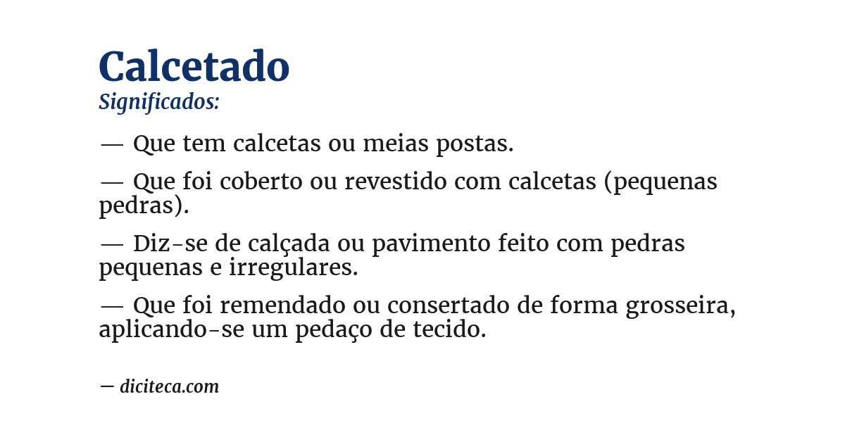 Significado de calcetado