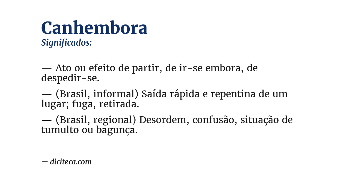 Significado de canhembora