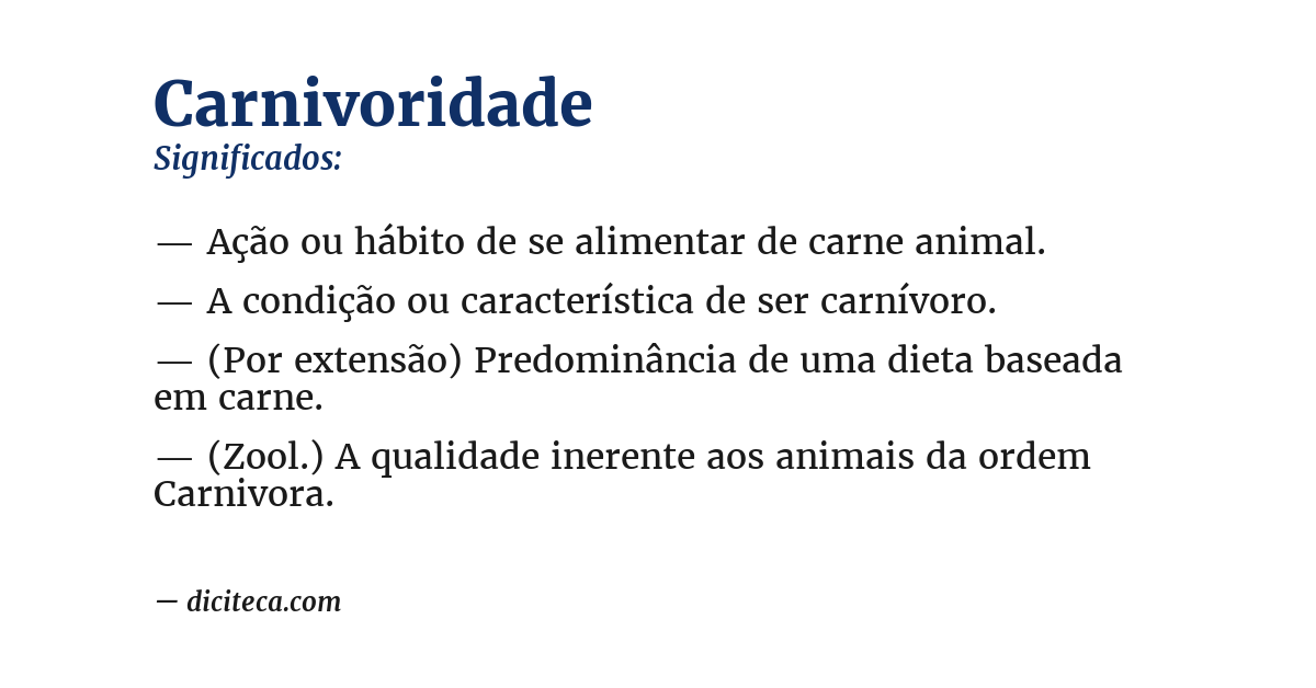 Significado de carnivoridade