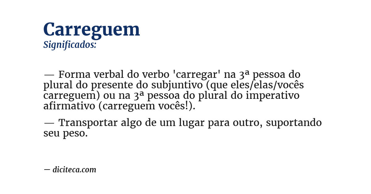Significado de carreguem