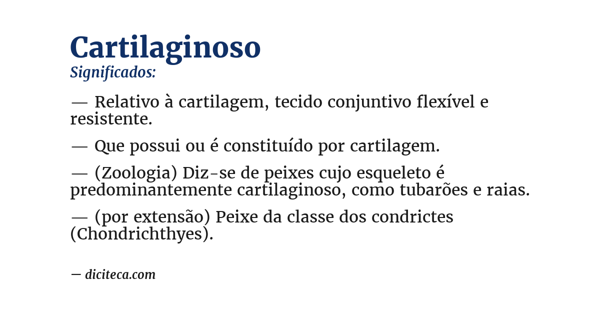 Significado de cartilaginoso