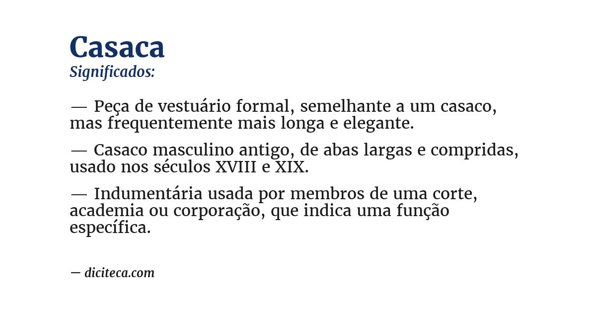 Significado de casaca