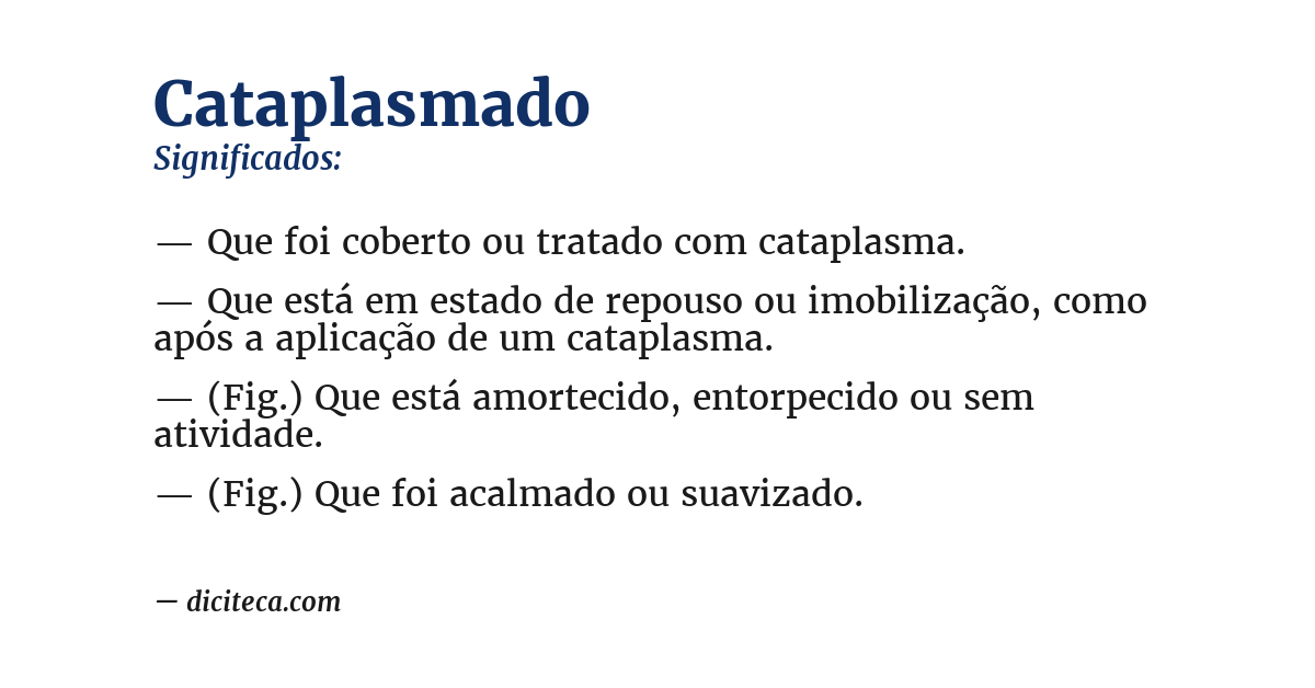 Significado de cataplasmado