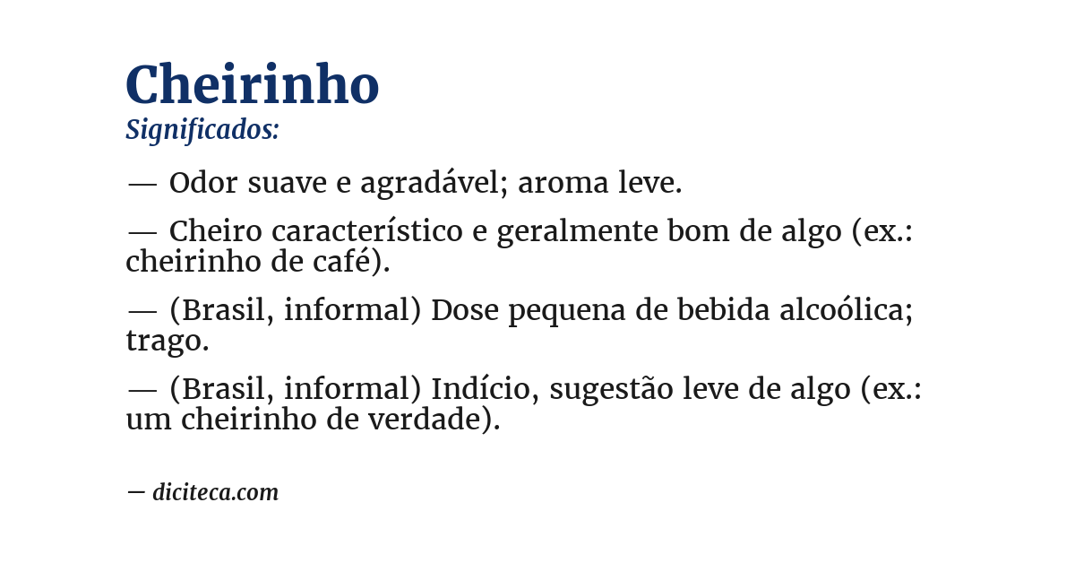 Significado de cheirinho