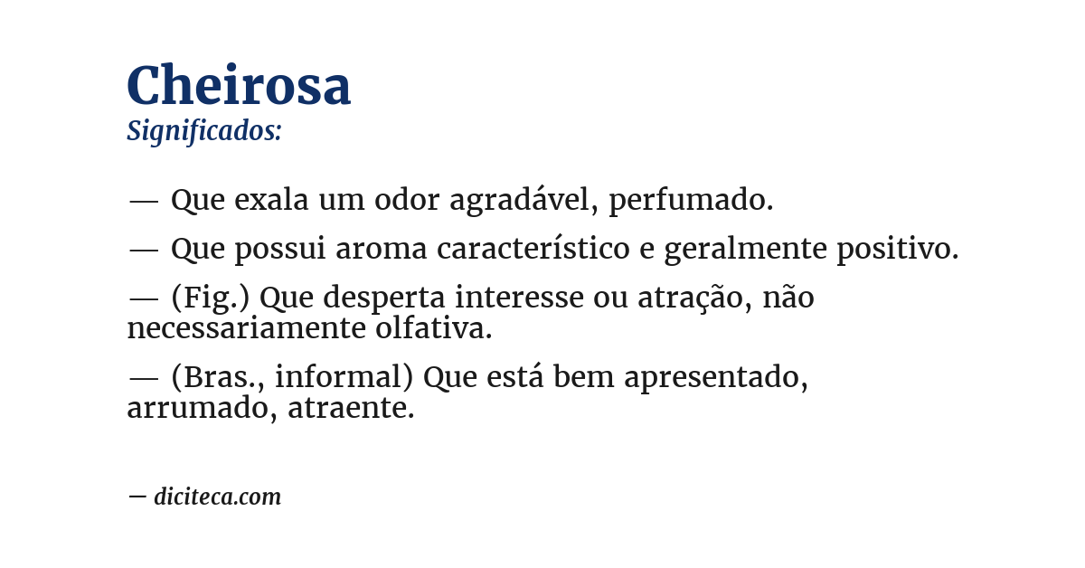 Significado de cheirosa