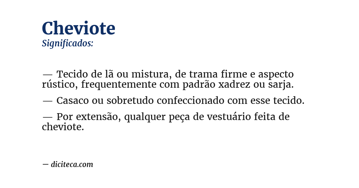 Significado de cheviote
