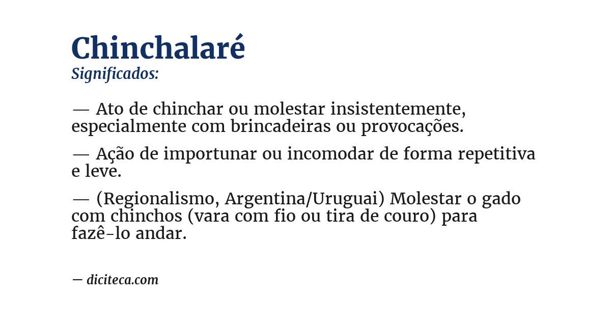 Significado de chinchalaré