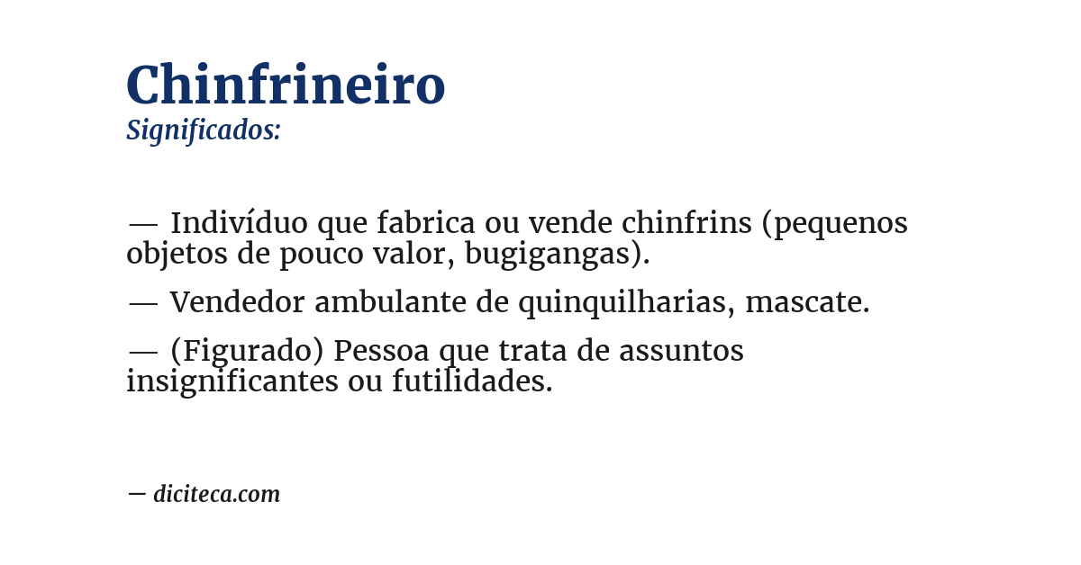 Significado de chinfrineiro