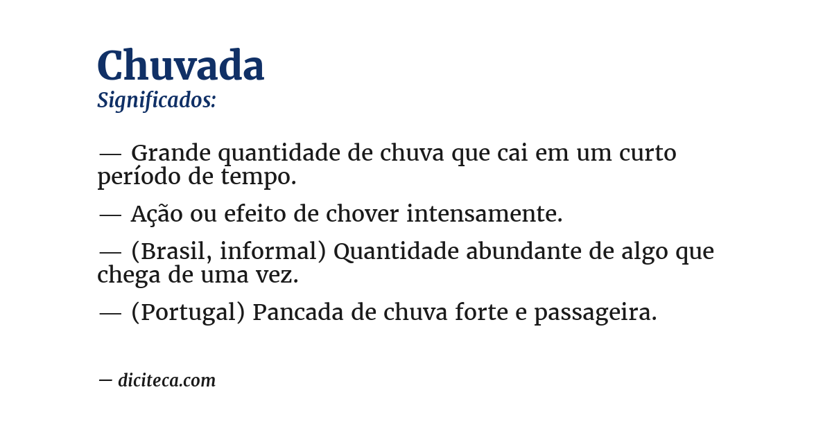 Significado de chuvada