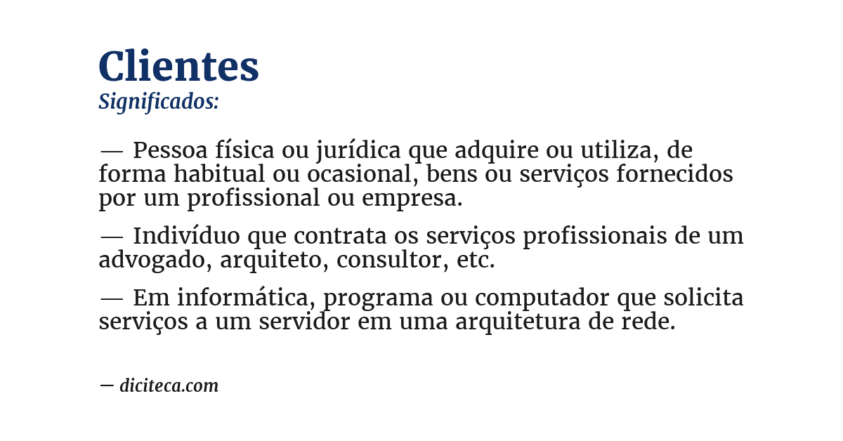 Significado de clientes