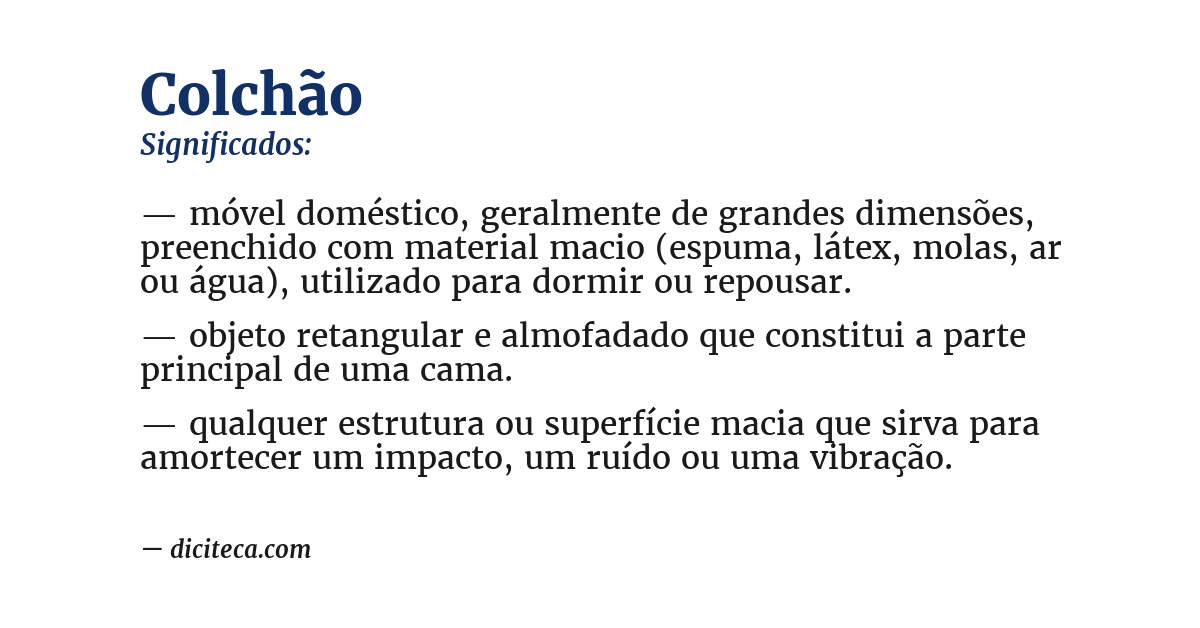 Significado de colchão