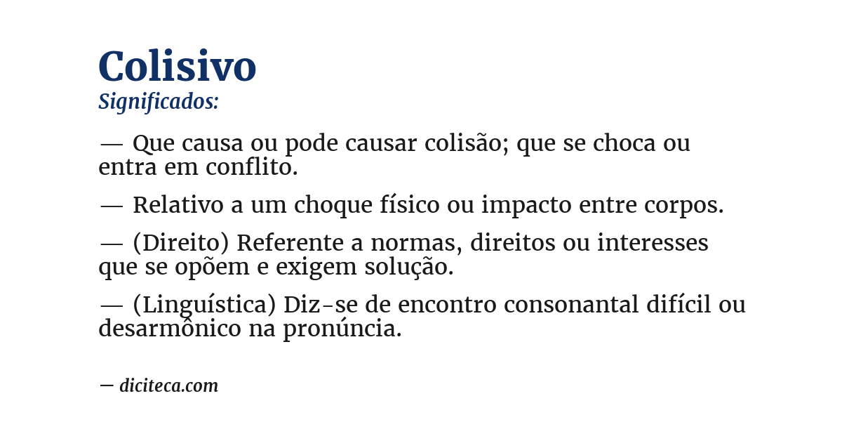 Significado de colisivo