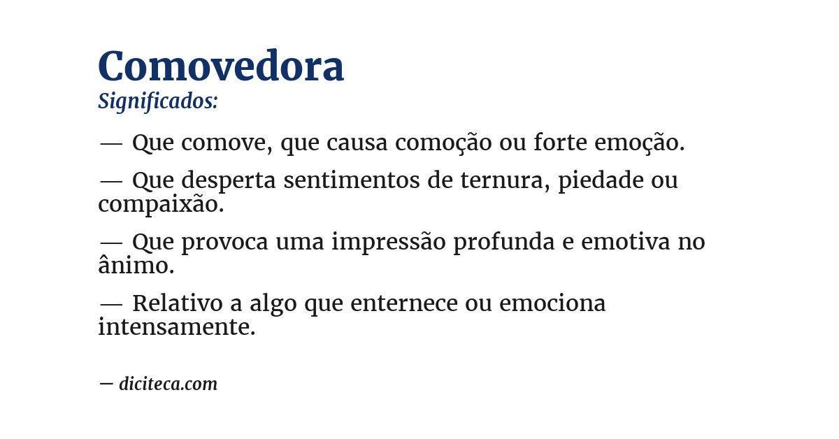 Significado de comovedora