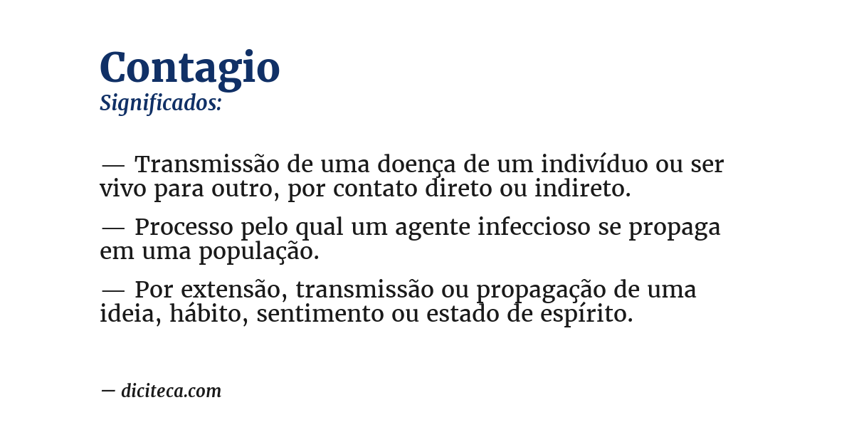 Significado de contagio