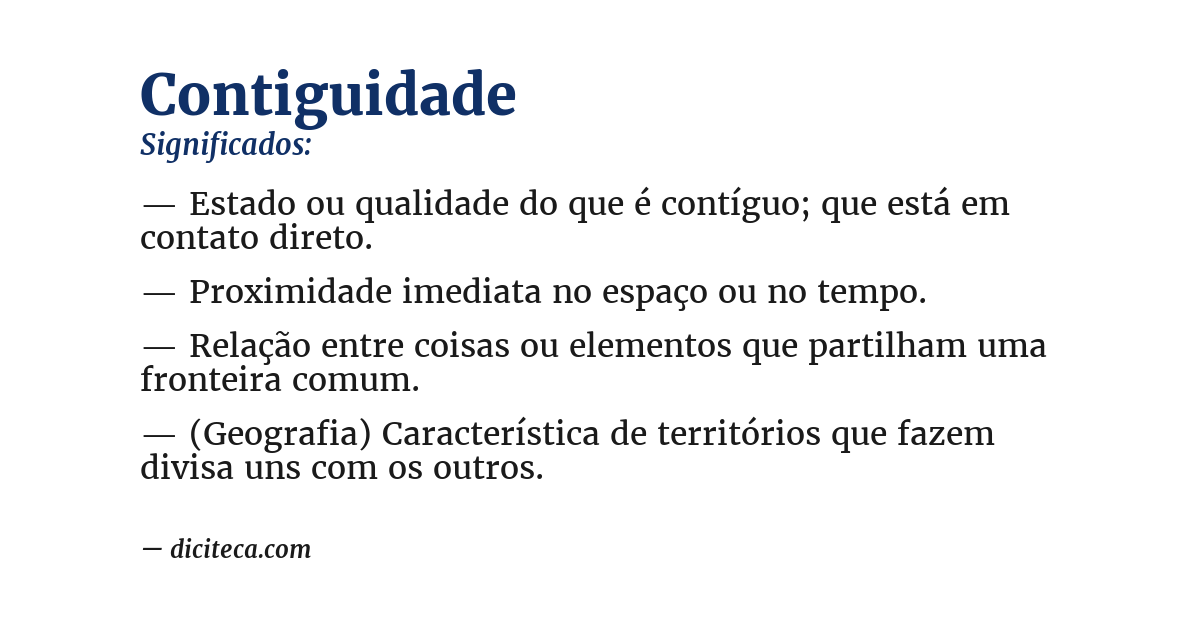 Significado de contiguidade