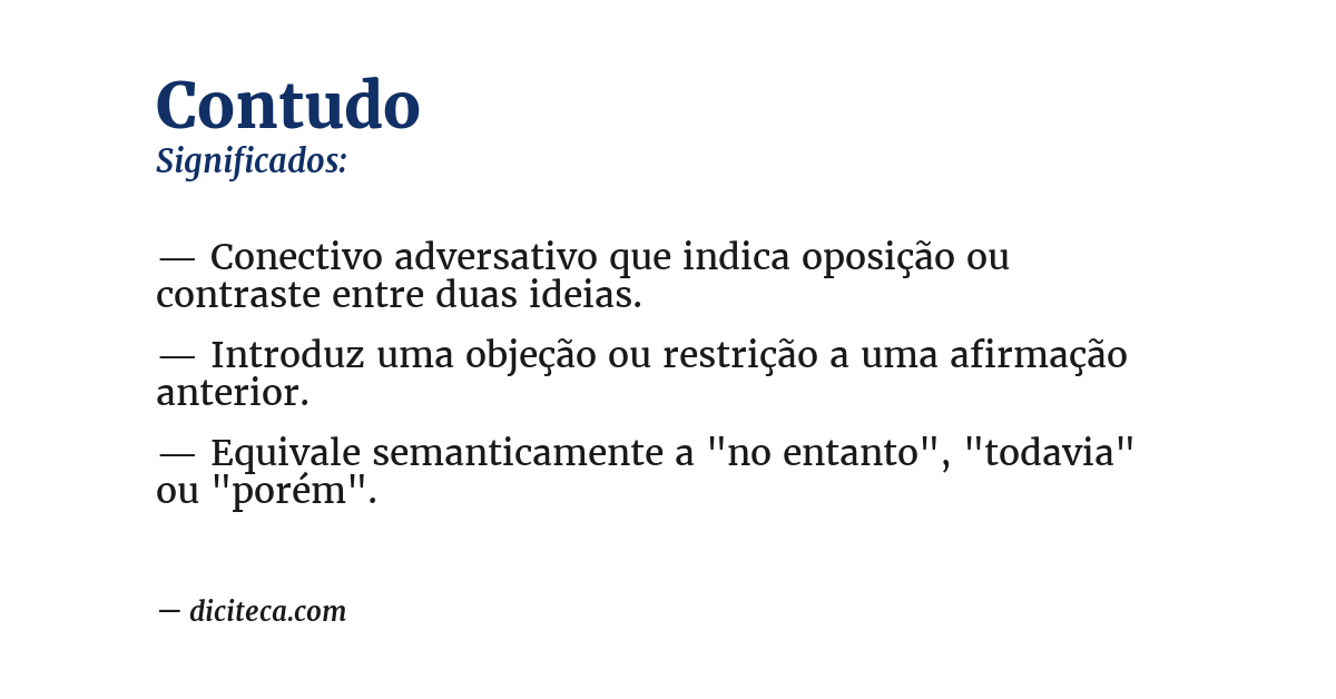 Significado de contudo