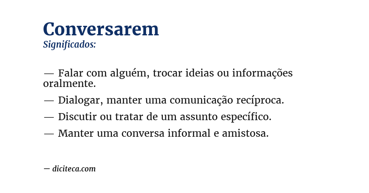Significado de conversarem