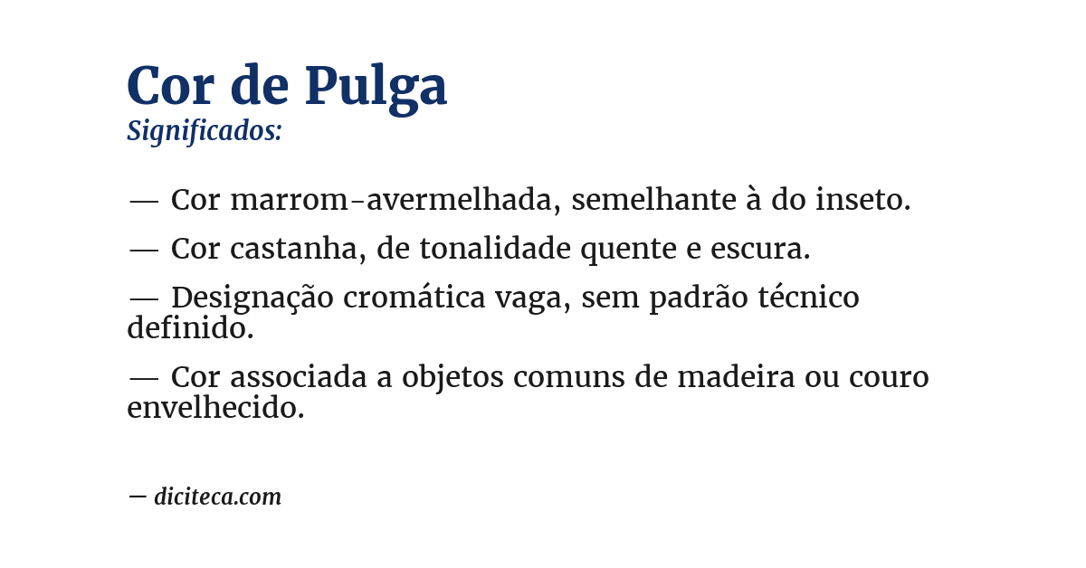 Significado de cor de pulga