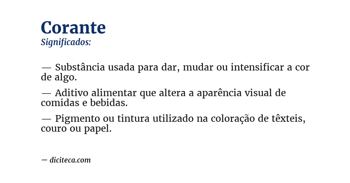 Significado de corante