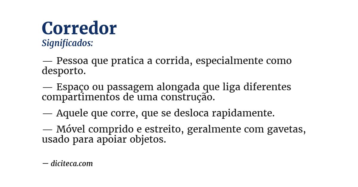 Significado de corredor