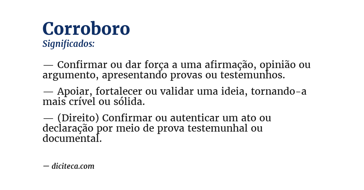 Significado de corroboro